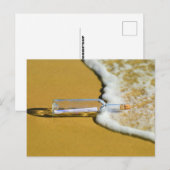 NACHRICHT IN FLASCHENSTRANDPLATTEN POSTKARTE (Vorne/Hinten)