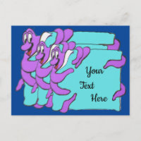 Nachricht Oktopus Cartoon DIY Postkarte