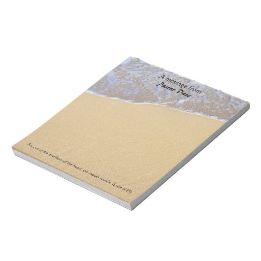 Nachricht vom Pastor, Sandpapier am Strand Notizblock (Rotiert)