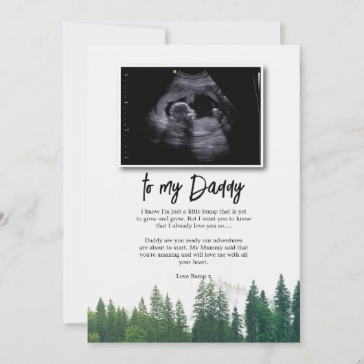 Nachricht von Bump an Daddy Vathers Day Sonogram Einladung (Vorderseite)