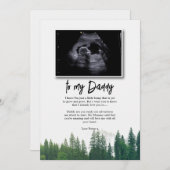 Nachricht von Bump an Daddy Vathers Day Sonogram Einladung (Vorne/Hinten)
