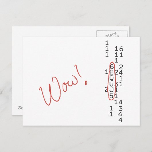 Nachricht "Wow Signal SETI" Postkarte (Vorne/Hinten)