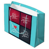 Nachrichten für die Mama Große Geschenktüte (Rückseite Schrägansicht)