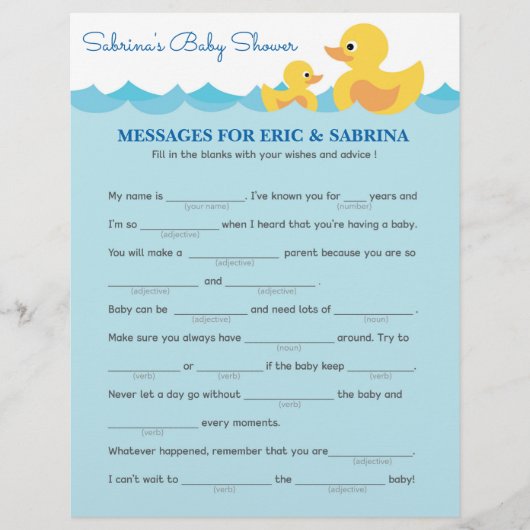 Nachrichten für Eltern, die als Ducksäcke aus Gumm (Vorderseite)