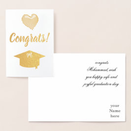 Nachrichten für süßen Abschluss Folienkarte