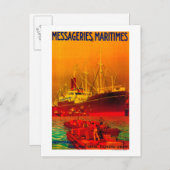 Nachrichten Maritimes Vintag PosterEurope Postkarte (Vorne/Hinten)