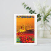Nachrichten Maritimes Vintag PosterEurope Postkarte (Stehend Vorderseite)