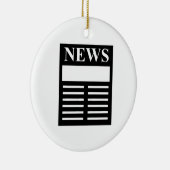 Nachrichten-Schlagzeilen Keramikornament (Rechts)