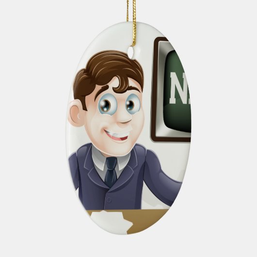 Nachrichtenankermann Keramikornament (Rechts)