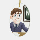 Nachrichtenankermann Keramikornament (Links)