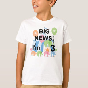 Nachrichtenen-Zirkus-3. Geburtstags-T-Shirts und T-Shirt