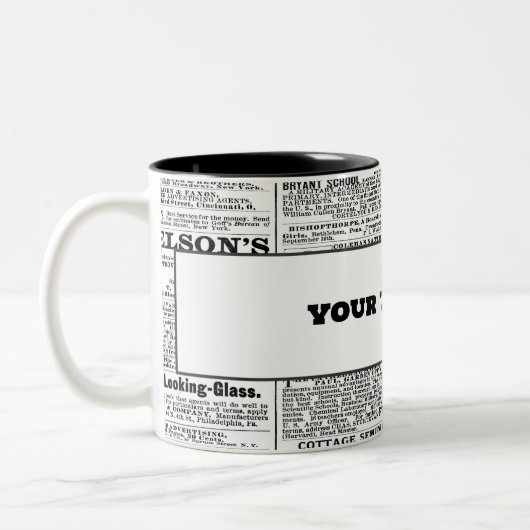 Nachrichtentext Zweifarbige Tasse (Links)