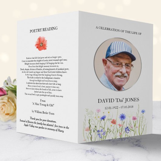 Nachrufprogramm, Wilde Farblingsblumen Flyer