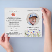 Nachrufprogramm, Wilde Farblingsblumen Flyer (Hand)