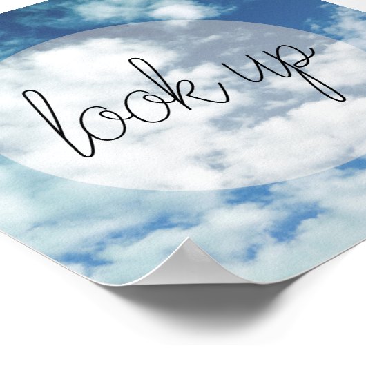 Nachschlagen von Anführungstext nach blauem Himmel Poster (Ecke)