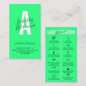 Nachsorge für Lash Extension Neon Green Visitenkarte (Vorne/Hinten)