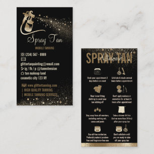 Nachsorgehinweise für Spray Tan Sparkle Gold Visitenkarte
