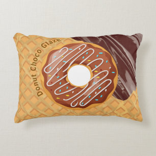 Nachspeise,Donut Choco-Glasur, geschmolzene Schoko Dekokissen