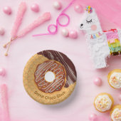 Nachspeise, Donut Choco-Glasur, Schokolade geschmo Pappteller (Party)