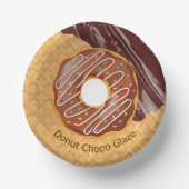 Nachspeise, Donut Choco-Glasur, Schokolade geschmo Pappteller (Vorderseite)