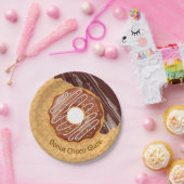 Nachspeise, Donut Choco-Glasur, Schokolade geschmo Pappteller (Party)