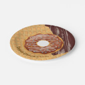 Nachspeise, Donut Choco-Glasur, Schokolade geschmo Pappteller (Schrägansicht)