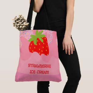 Nachspeise, Erdbeer-Eis, Regenbogen-Sprinkle Tasche
