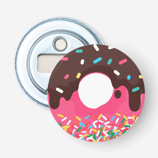 Nachspeise, Regenbogen-Sprinkle-Donut, Doughnut Flaschenöffner (Vorderseite)