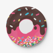 Nachspeise, Regenbogen-Sprinkle-Donut, Doughnut Pappteller (Vorderseite)