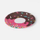 Nachspeise, Regenbogen-Sprinkle-Donut, Doughnut Pappteller (Schrägansicht)