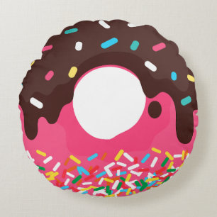 Nachspeise, Regenbogen-Sprinkle-Donut, Doughnut Rundes Kissen