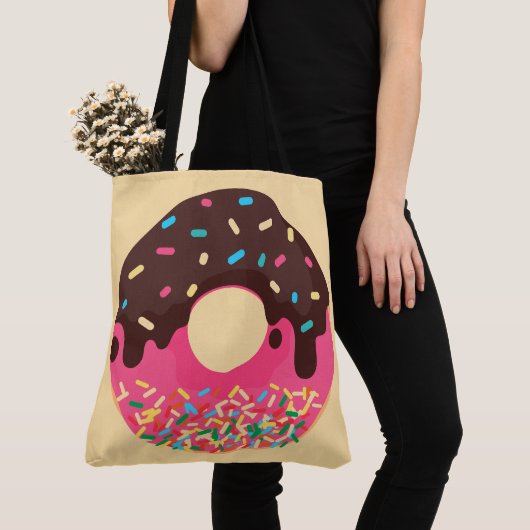 Nachspeise, Regenbogen-Sprinkle-Donut, Doughnut Tasche (Von Nahem)
