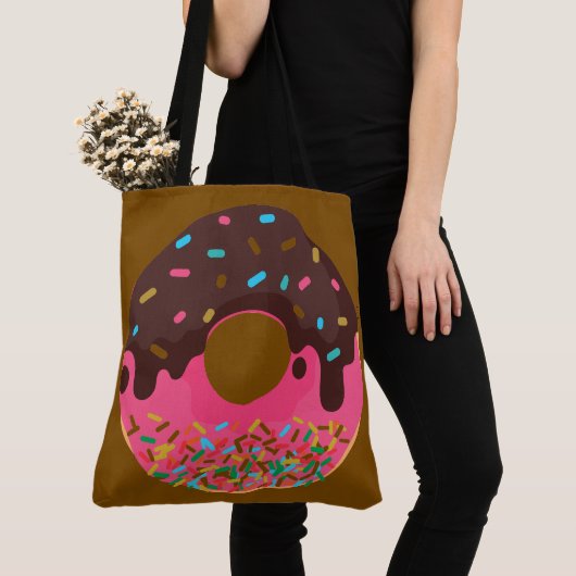 Nachspeise, Regenbogen-Sprinkle-Donut, Doughnut Tasche (Von Nahem)