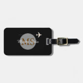 nächste Abenteuer mit dem Flugzeug, Mit Monogramm Gepäckanhänger (Vorderseite horizontal)