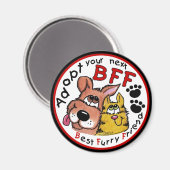Nächste BESTE FREUNDIN adoptiert Magnet (Vorderseite/Rückseite)