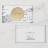 Nächste Ernennung Circle Kraft Silver Gray Marmor Terminkarte (Vorne/Hinten)