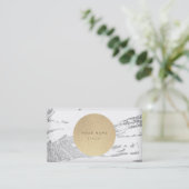 Nächste Ernennung Circle Kraft Silver Gray Marmor Terminkarte (Stehend Vorderseite)
