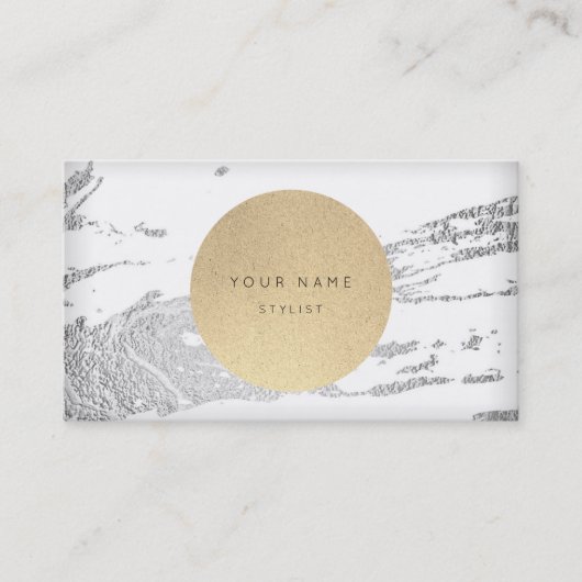 Nächste Ernennung Circle Kraft Silver Gray Marmor Terminkarte (Vorderseite)