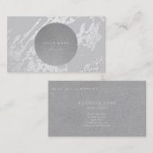 Nächste Ernennung Circle Kraft Silver Gray Marmor Terminkarte (Vorne/Hinten)