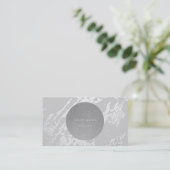 Nächste Ernennung Circle Kraft Silver Gray Marmor Terminkarte (Stehend Vorderseite)