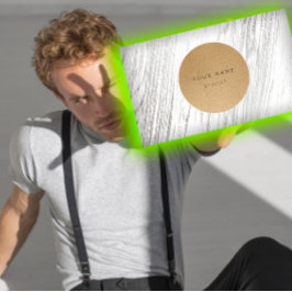 Nächste Ernennung Circle Kraft Silver White Wood Terminkarte