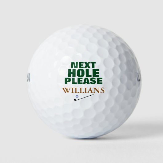 Nächste Hole bitte Typografie Golfball (Vorderseite)