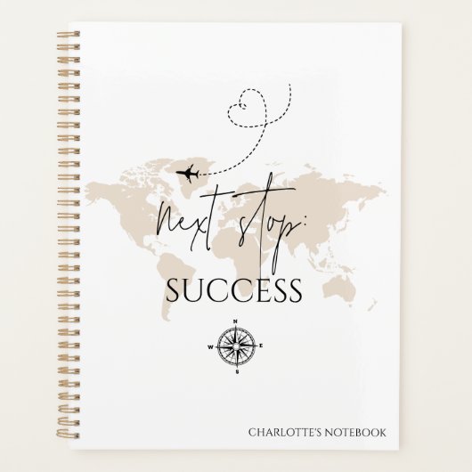 Nächste Stopp Erfolg Abenteuer Weltkarte Wanderlus Planer (Vorderseite)