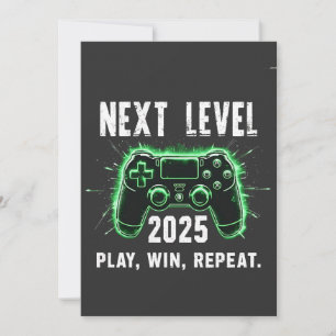 Nächste Stufe 2025 Spiel gewinnen Wiederholung Fun Feiertagskarte