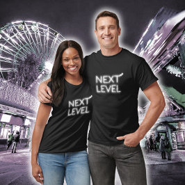 Nächste Stufe Weißer Nebel Schwarz T-Shirt