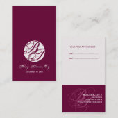 Nächste Terminkarten, Monogramm Visitenkarten Terminkarte (Vorne/Hinten)