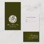 Nächste Terminkarten, Monogramm Visitenkarten Terminkarte (Vorne/Hinten)