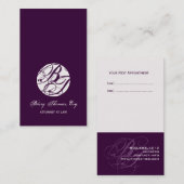 Nächste Terminkarten, Monogramm Visitenkarten Terminkarte (Vorne/Hinten)