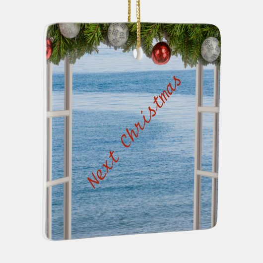 Nächste Weihnachtsansicht durch Fenster benutzerde Keramikornament (Rechts)