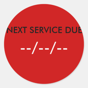 NÄCHSTER DIENSTLEISTUNGSANTRAG, —/—/— RUNDER AUFKLEBER